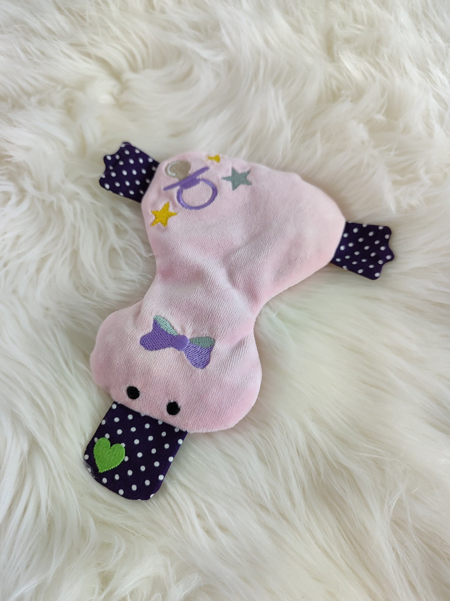 Ente Kirschkernkissen rosa Motiv Schnuller