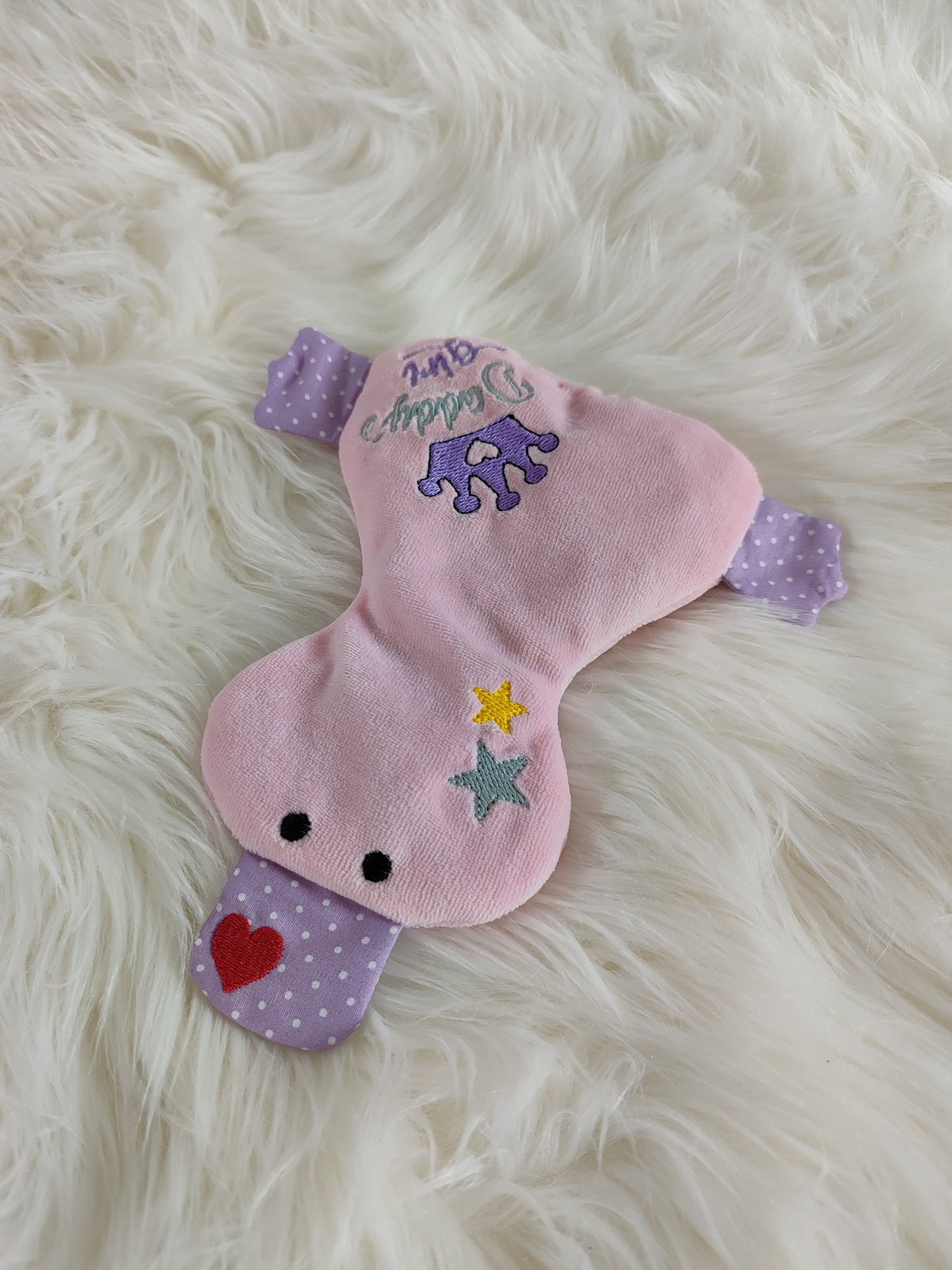 Ente Kirschkernkissen Motiv Krone Daddys Girl rosa