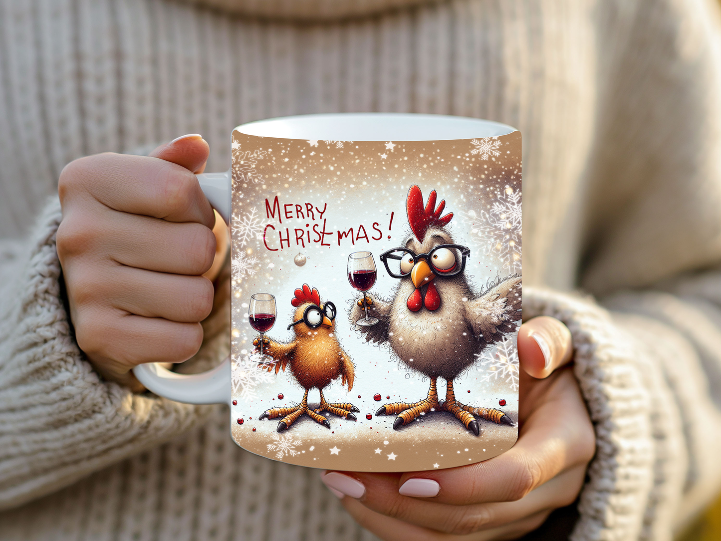 Merry Christmas Chicken Weihnachtstasse