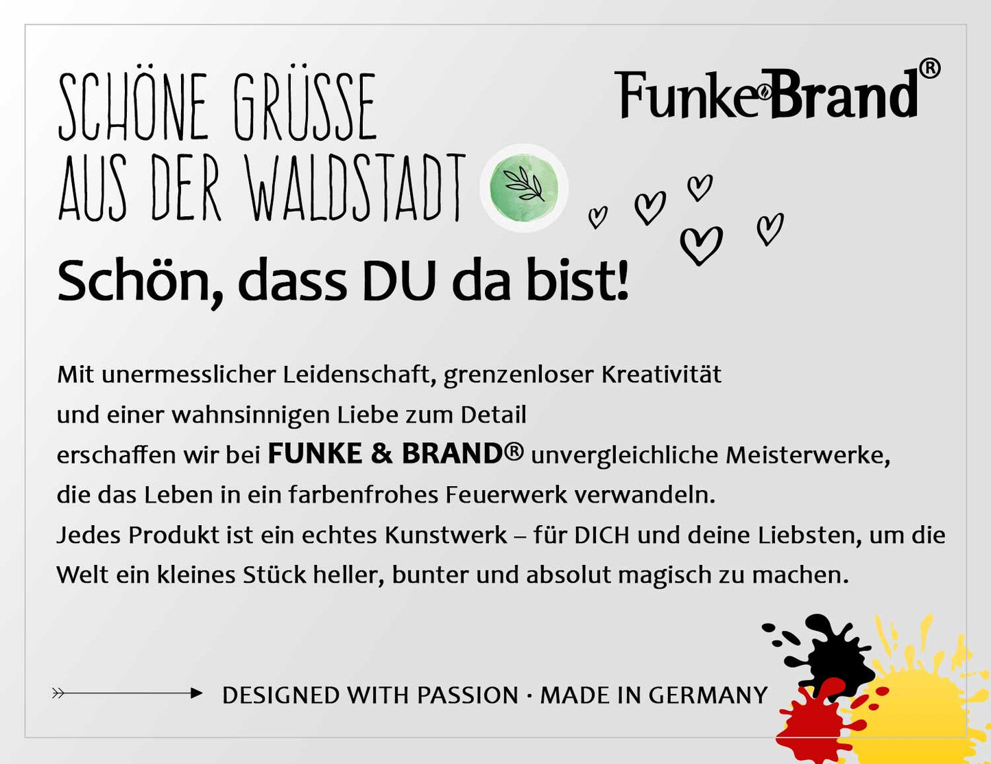 50 Bierdeckel Schön, dass du da bist Herzmotiv, Herzfunke True Heart