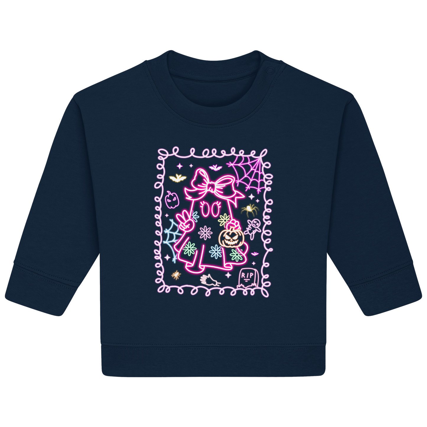 Baby Girl Sweatshirt Helloween Geist - Baby Organic Sweatshirt