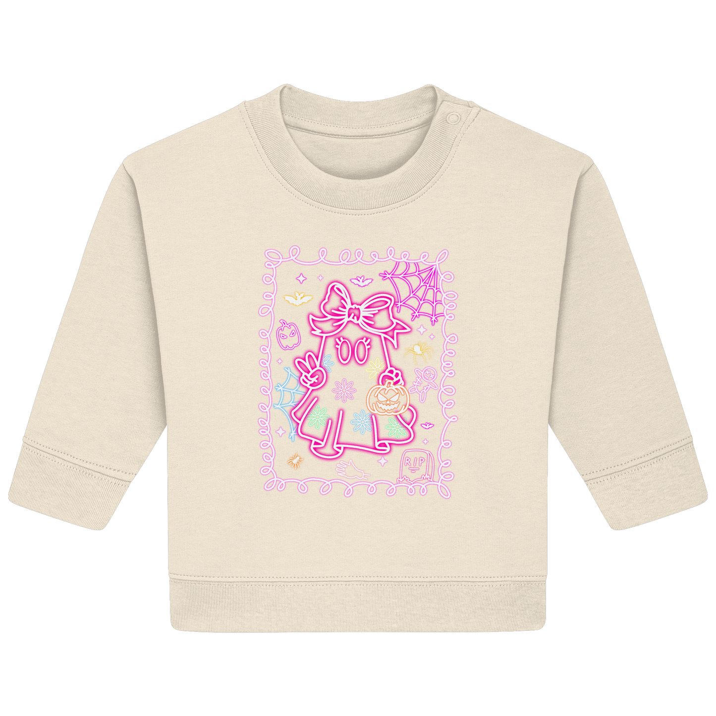 Baby Girl Sweatshirt Helloween Geist - Baby Organic Sweatshirt