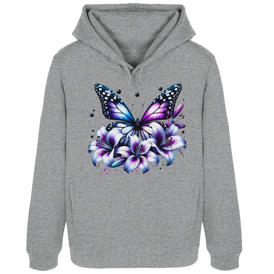 Schmetterling mit Lilien - Damen Organic Hoodie