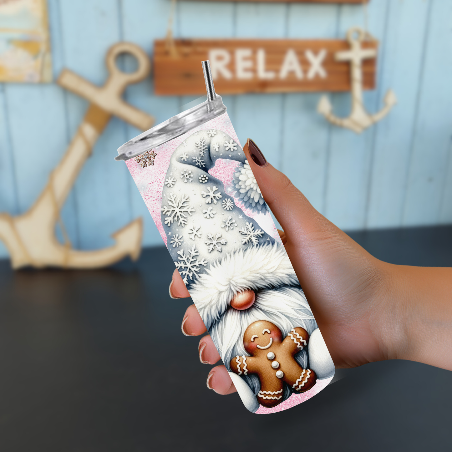 Tumbler Gnom Lebkuchen Christmas 20oz 590ml Edelstahlbecher