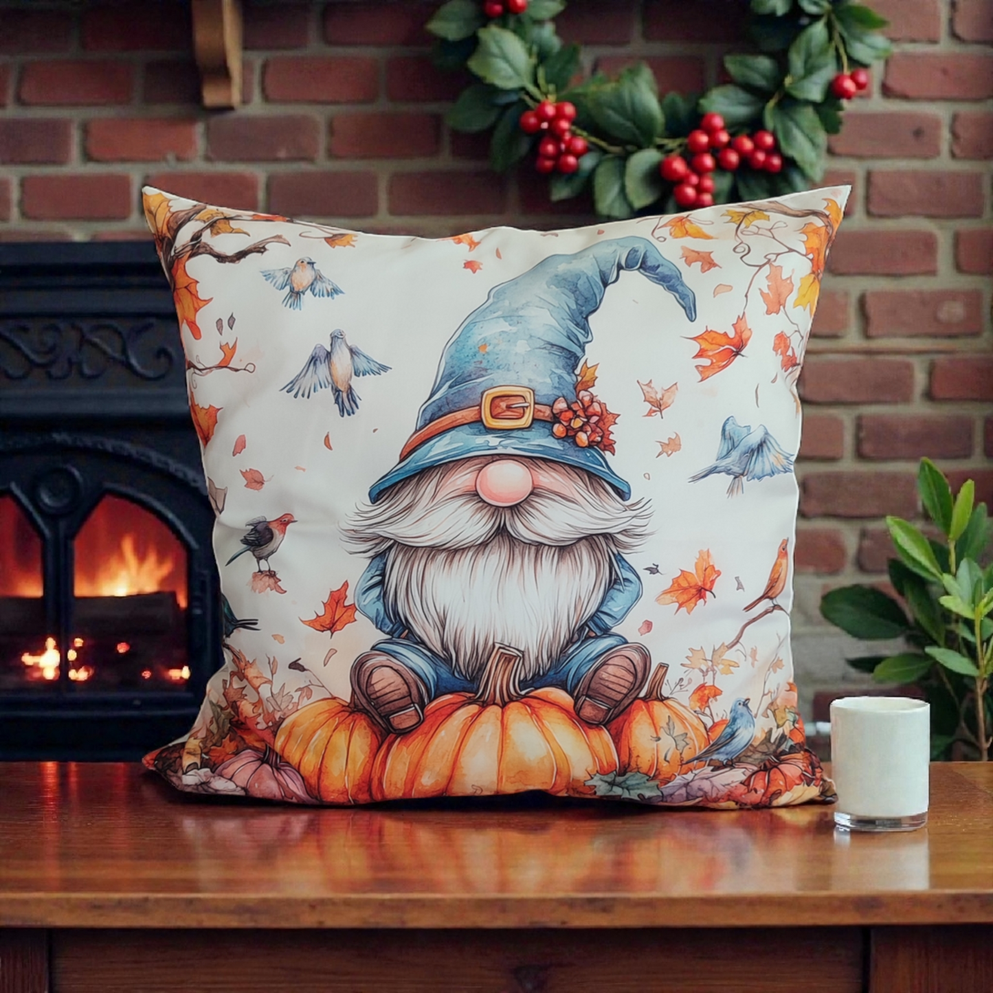 Wichtel Sofa Kissen Gnom blau