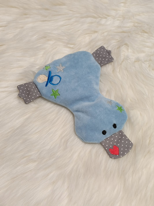 Ente Kirschkernkissen blau Motiv Schnuller