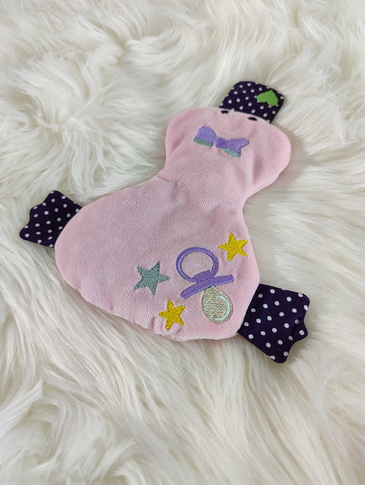 Ente Kirschkernkissen rosa Motiv Schnuller