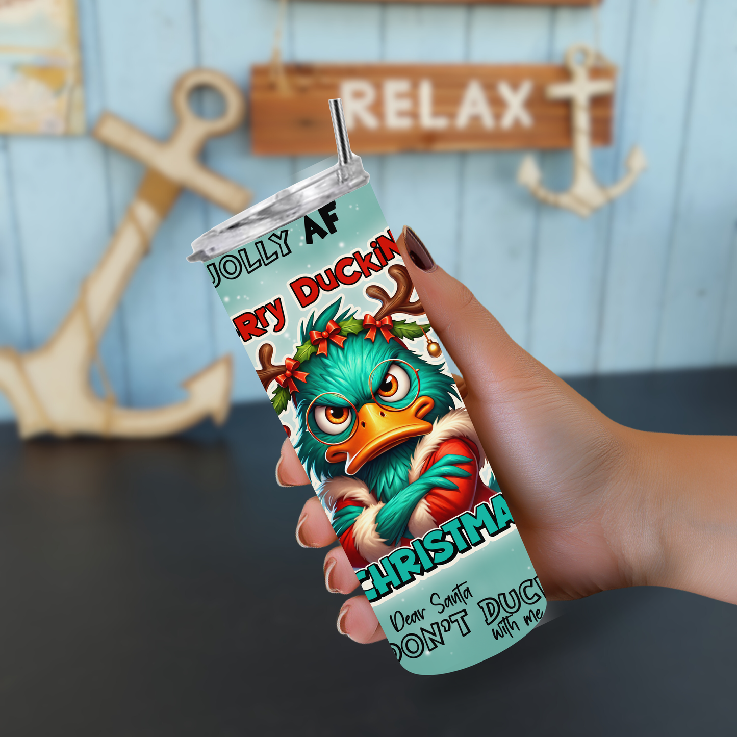 Tumbler Merry Ducking Christmas 20oz 590ml Edelstahlbecher