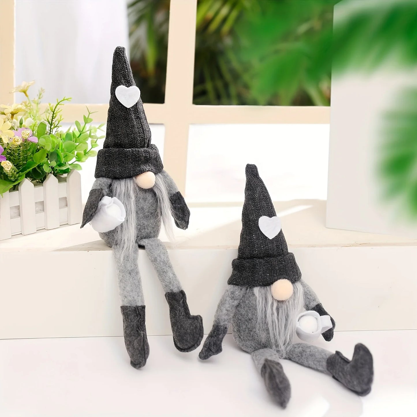 Kaffee Plüsch Wichtel Gnom in schwarz Weihnachtsdekoration