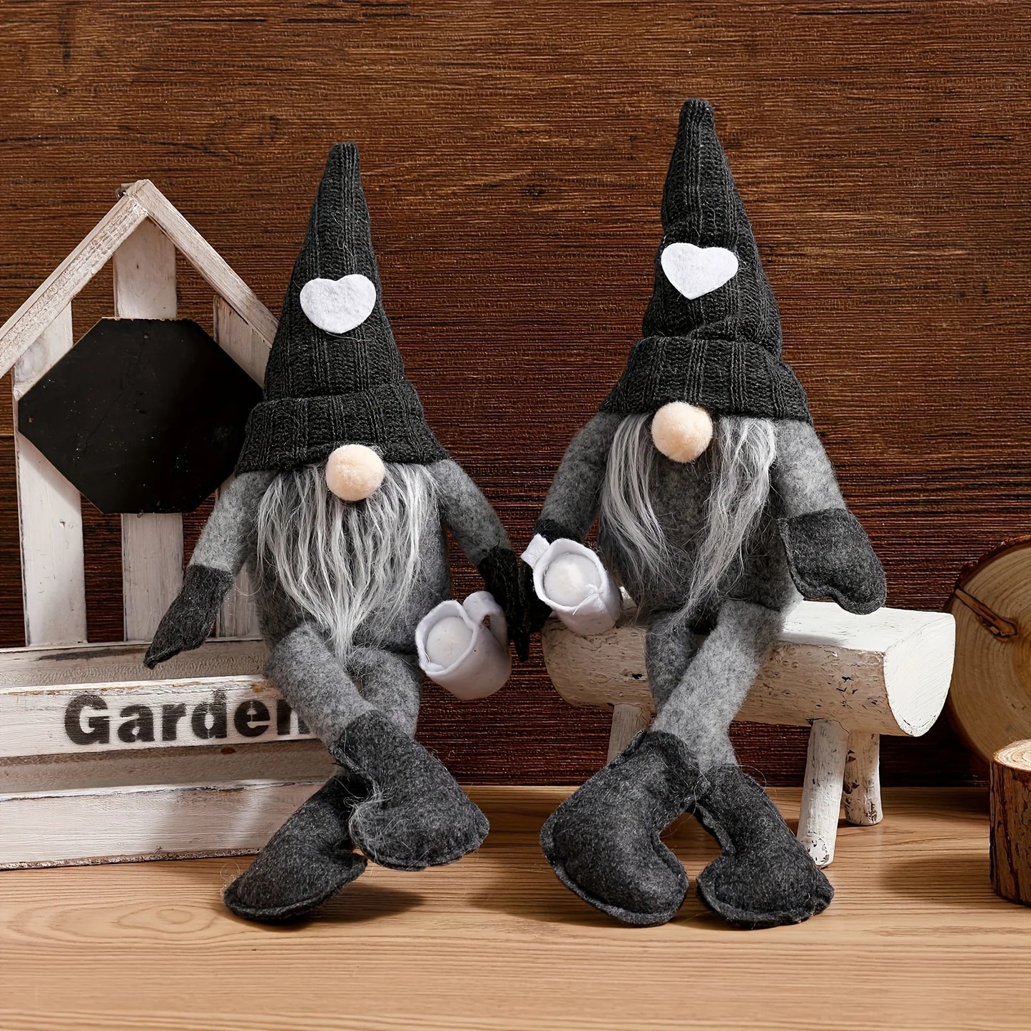 Kaffee Plüsch Wichtel Gnom in schwarz Weihnachtsdekoration