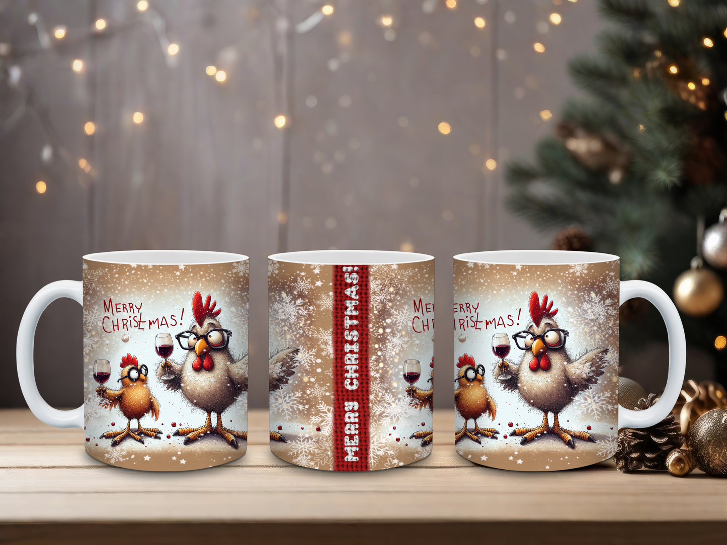 Merry Christmas Chicken Weihnachtstasse