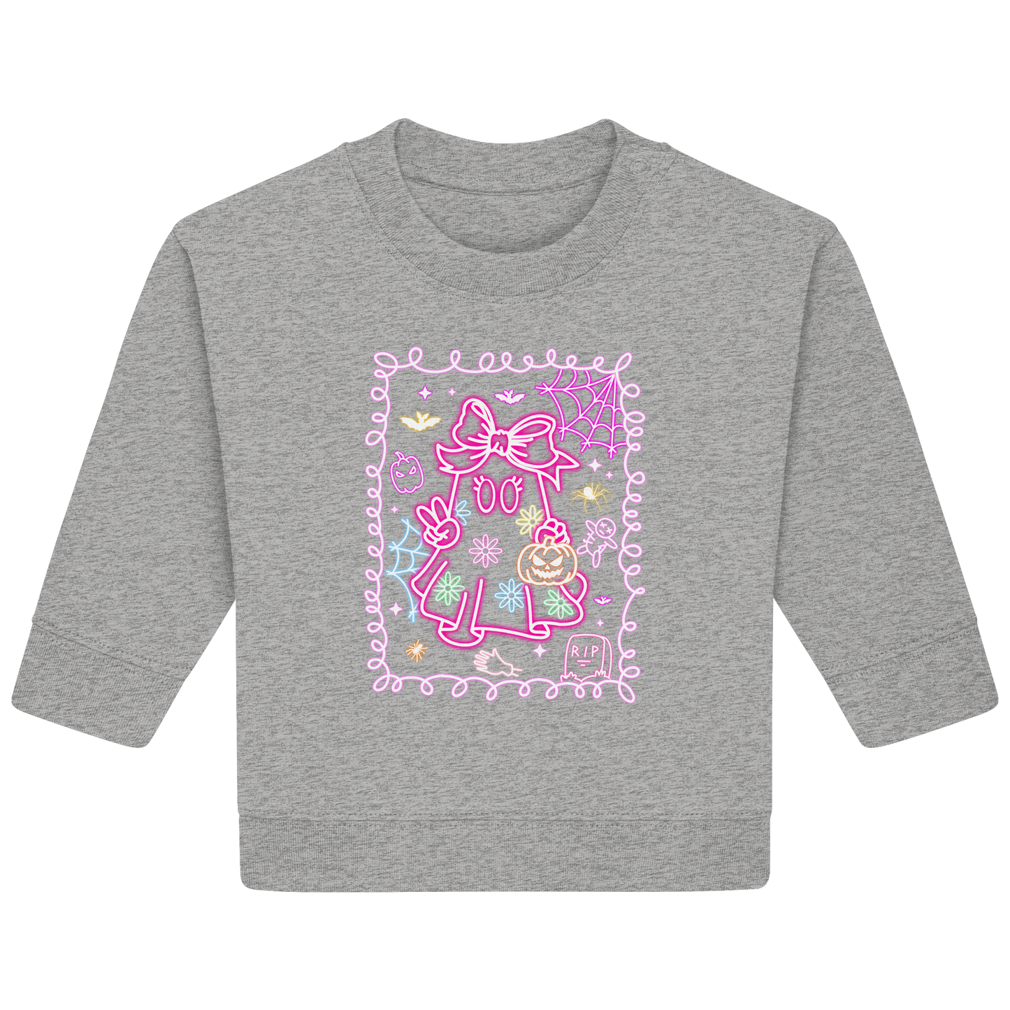 Baby Girl Sweatshirt Helloween Geist - Baby Organic Sweatshirt