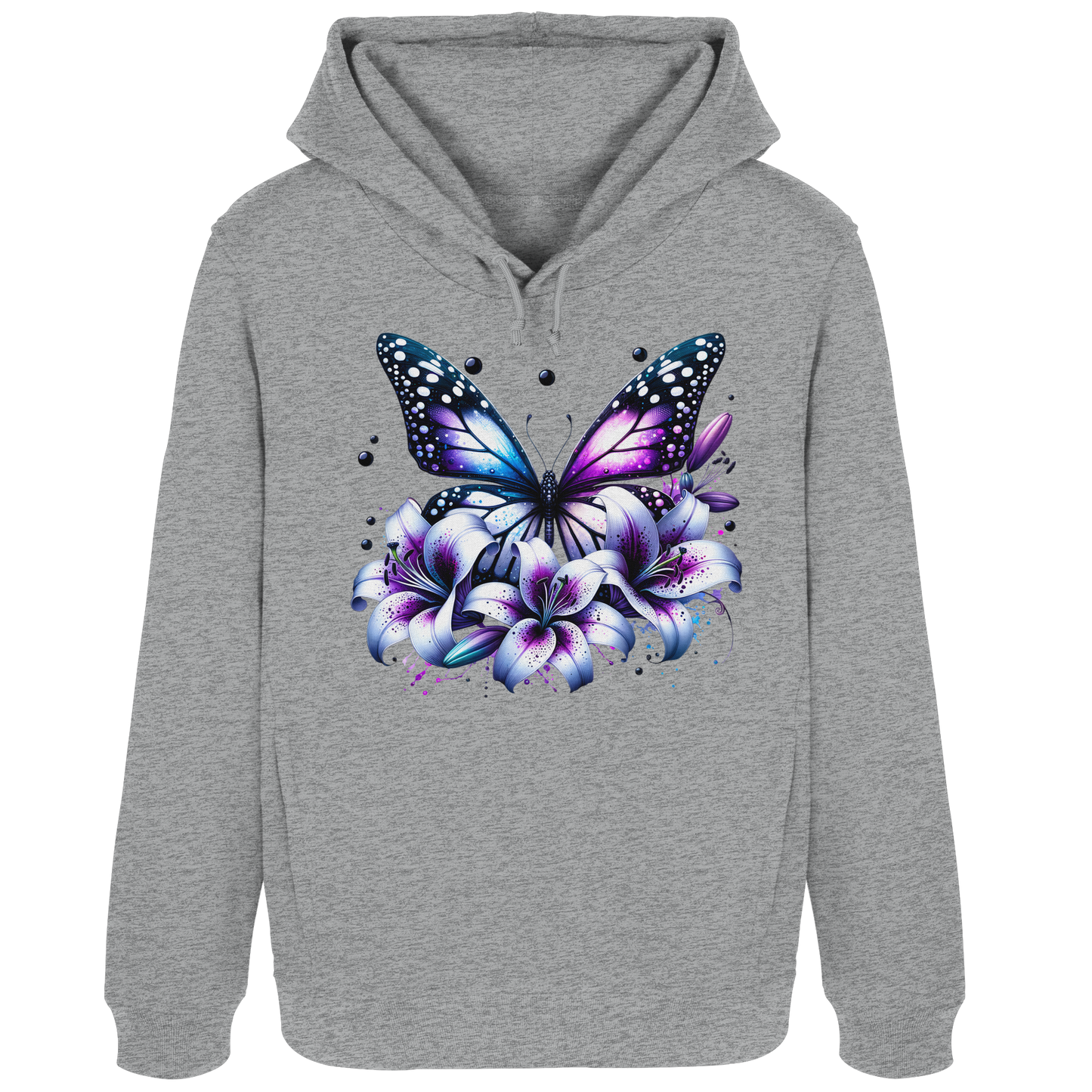 Schmetterling mit Lilien - Damen Organic Hoodie