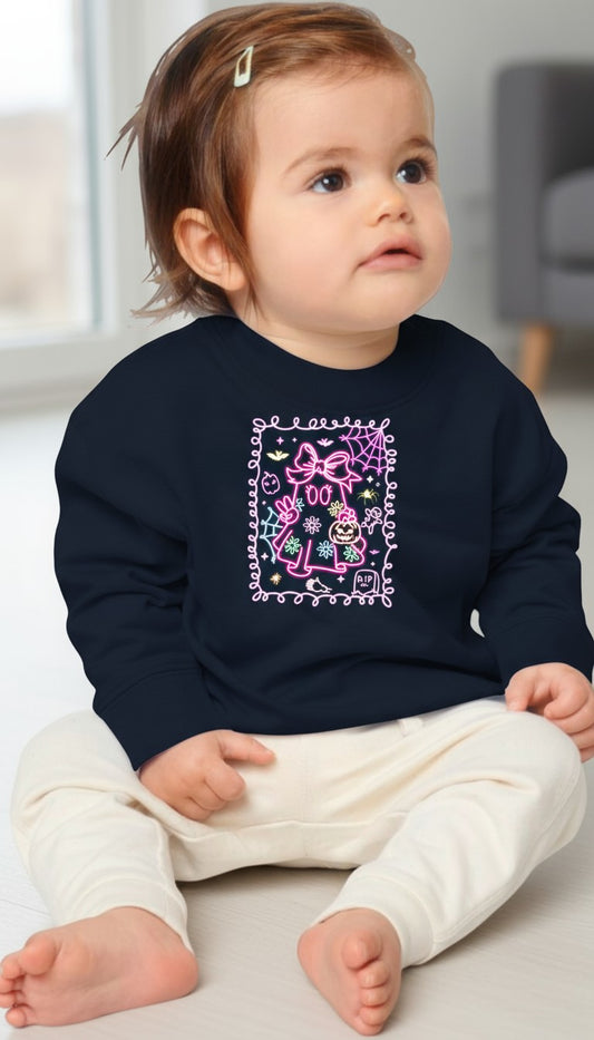 Baby Girl Sweatshirt Helloween Geist - Baby Organic Sweatshirt