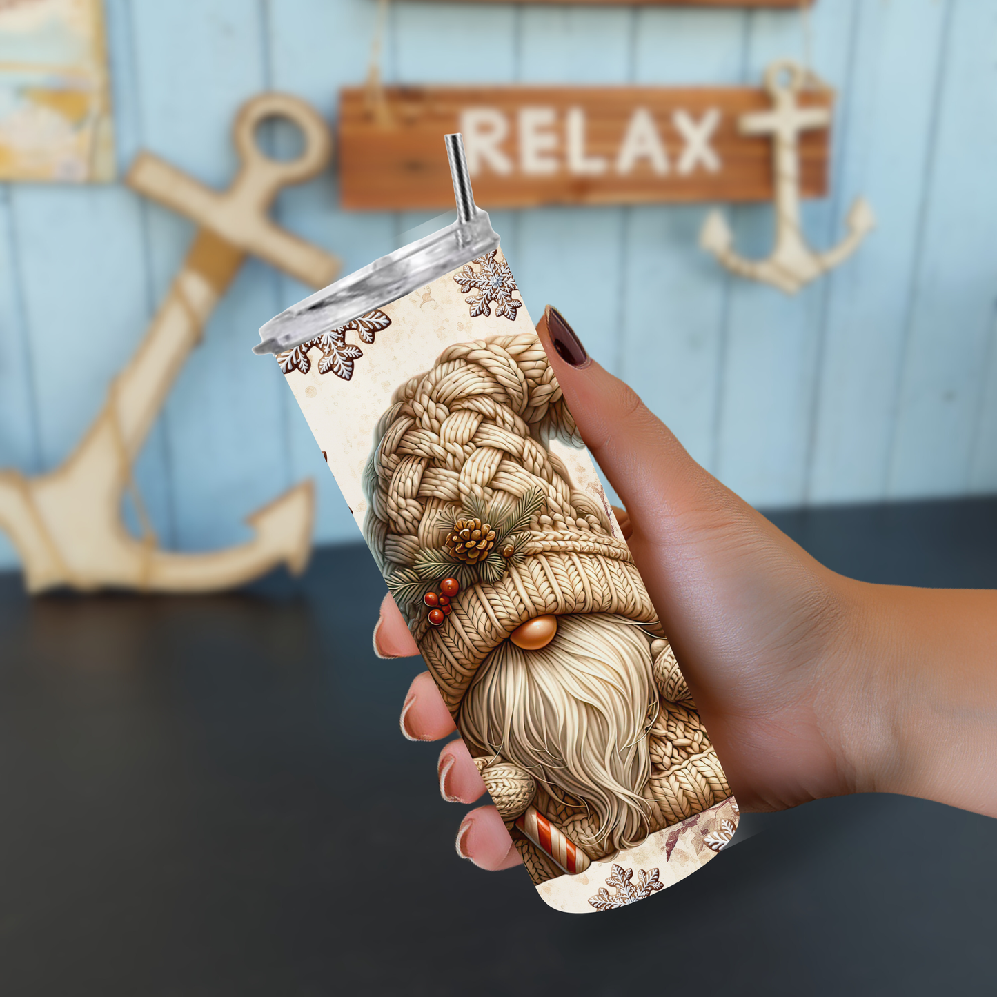 Tumbler Gnom Christmas Wichtel 20oz 590ml Edelstahlbecher