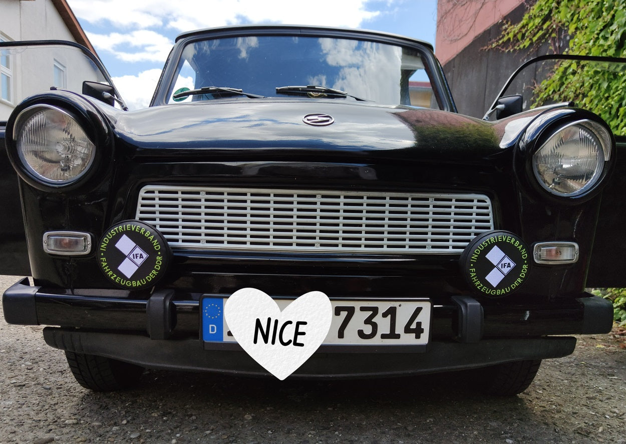 1 Set Scheinwerferhüllen grün IFA Trabant 16cm