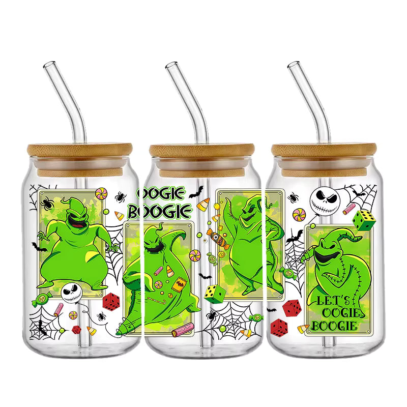 Jack Sally 16oz UV DTF Glas Sticker Wasserfest