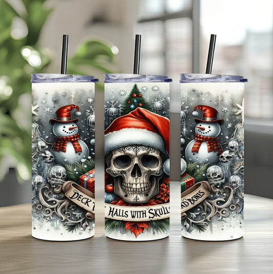 Tumbler Skull Christmas 20oz 590ml Edelstahlbecher